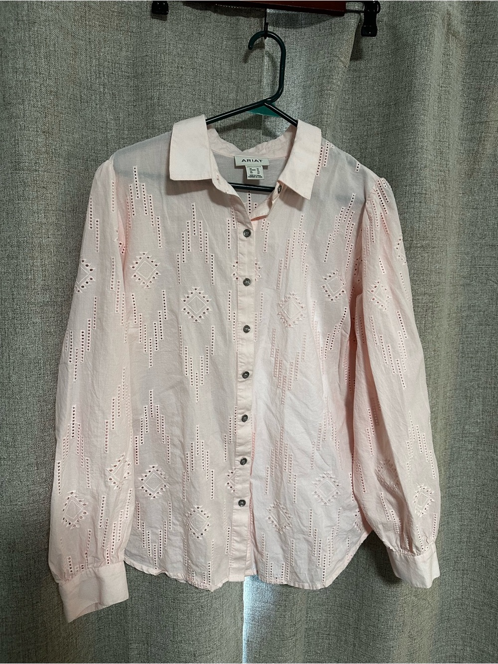 Ariat Light Pink Eyelet Button-Down Shirt